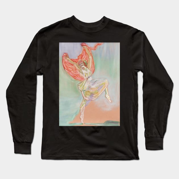 Anna Pavlova (after Sir John Lavery) Long Sleeve T-Shirt by MagsWilliamson